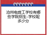 沧州电焊工学校有哪些学院招生-学校呢多少分