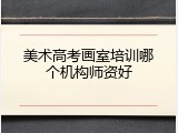 美术高考画室培训哪个机构师资好