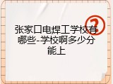 张家口电焊工学校有哪些-学校啊多少分能上