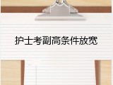 护士考副高条件放宽