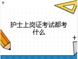 护士上岗证考试都考什么