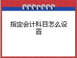 指定会计科目怎么设置