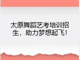 太原舞蹈艺考培训招生，助力梦想起飞！