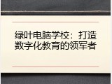 绿叶电脑学校：打造数字化教育的领军者