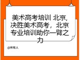 美术高考培训 北京,决胜美术高考，北京专业培训助你一臂之力