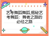 艺考舞蹈舞蹈,揭秘艺考舞蹈：舞者之路的必经之路