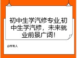 初中生学汽修专业,初中生学汽修，未来就业前景广阔！