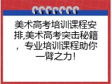 美术高考培训课程安排,美术高考突击秘籍，专业培训课程助你一臂之力！