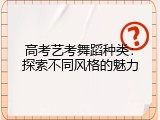 高考艺考舞蹈种类：探索不同风格的魅力
