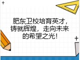 肥东卫校培育英才，铸就辉煌，走向未来的希望之光！