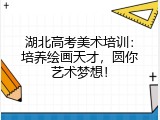 湖北高考美术培训：培养绘画天才，圆你艺术梦想！