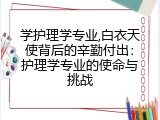 学护理学专业,白衣天使背后的辛勤付出：护理学专业的使命与挑战