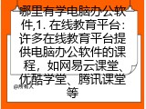 哪里有学电脑办公软件的学校或机构