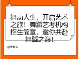 舞动人生，开启艺术之旅！舞蹈艺考机构招生简章，邀你共赴舞蹈之巅！