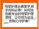 母婴护理去哪里学,新手妈妈必看！如何找到最专业的母婴护理课程，让你成为宝宝的贴心守护者！