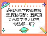成都汽修学校都有哪些,探秘成都：五所顶尖汽修学校大比拼，你选哪一所？