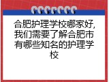 合肥护理学校哪家好,我们需要了解合肥市有哪些知名的护理学校