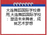 大连舞蹈国际学校费用,大连舞蹈国际学校：塑造未来舞者，成就艺术梦想