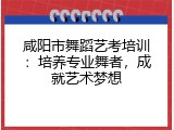 咸阳市舞蹈艺考培训：培养专业舞者，成就艺术梦想