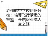 泸州航空学校达州分校：培养飞行梦想的摇篮，开启职业航天空之路