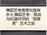 舞蹈艺考难度究竟有多大,舞蹈艺考：挑战与机遇并存的&ldquo;高难度&rdquo;艺术之旅