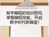 有学编程的培训班吗,掌握编程技能，开启数字时代新篇章！