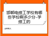 邯郸电焊工学校有哪些学校啊多少分-学焊工的