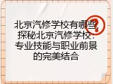 北京汽修学校有哪些,探秘北京汽修学校：专业技能与职业前景的完美结合