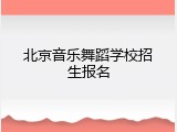 北京音乐舞蹈学校招生报名