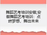舞蹈艺考培训安徽,安徽舞蹈艺考培训：点燃梦想，舞出未来