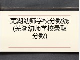 芜湖幼师学校分数线(芜湖幼师学校录取分数)