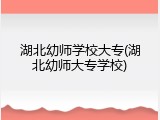 湖北幼师学校大专(湖北幼师大专学校)