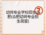 幼师专业学校招生合肥(合肥幼师专业招生简章)
