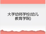 大学幼师学校(幼儿教育学院)