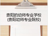 贵阳的幼师专业学校(贵阳幼师专业院校)