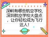 深圳有哪些航空学校,深圳航空学校大盘点，让你轻松成为飞行达人！