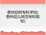贵州幼师专科学校(贵州幼儿师范专科院校)
