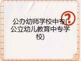 公办幼师学校中专(公立幼儿教育中专学校)