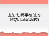 山东 幼师学校(山东省幼儿师范院校)