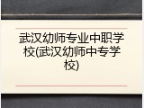武汉幼师专业中职学校(武汉幼师中专学校)