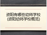 资阳有哪些幼师学校(资阳幼师学校概览)
