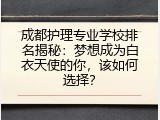 成都护理专业学校排名揭秘：梦想成为白衣天使的你，该如何选择？