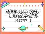 幼师学校排名分数线(幼儿师范学校录取分数排行)