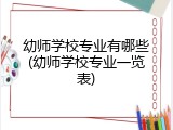 幼师学校专业有哪些(幼师学校专业一览表)