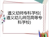 遵义幼师专科学校(遵义幼儿师范高等专科学校)