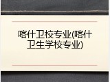喀什卫校专业(喀什卫生学校专业)
