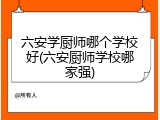 六安学厨师哪个学校好(六安厨师学校哪家强)