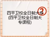 四平卫校全日制大专(四平卫校全日制大专课程)