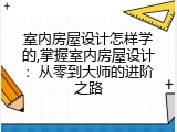 室内房屋设计怎样学的,掌握室内房屋设计：从零到大师的进阶之路