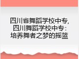 四川省舞蹈学校中专,四川舞蹈学校中专：培养舞者之梦的摇篮